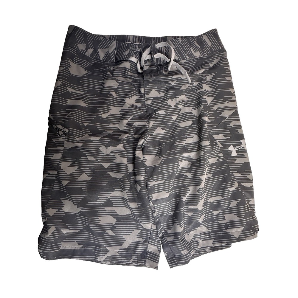 Under Armour Shorts Mens‎ SMALL Gray Black Loose Fit Heat Gear Athletic Gym SM
